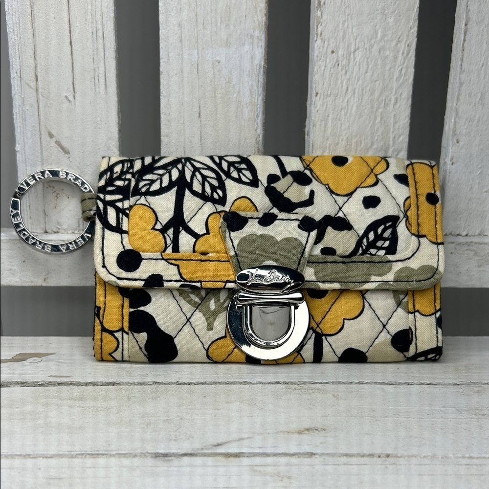 Vera Bradley Floral Wallet in Yellow and Black - Latch bar issue